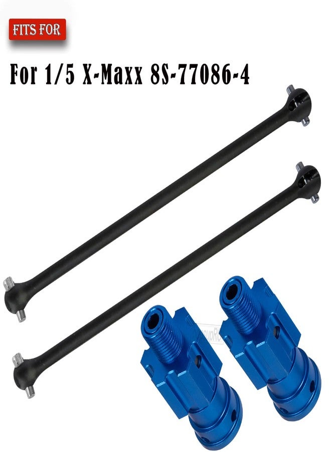 hopsupRC RC 10MM Drive Shaft CVD & Wheel Hex Hubs Upgrades Part for 1/5 X Maxx 8S Monster Truck,45# Steel Driveshaft Front Rear Axles & Aluminum Wheel Nut & Wheel Hex Hops Up,Navy Blue - Image 2